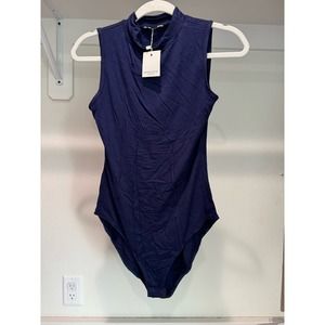 NWT Mangopop Bodysuit Navy‎ Size Medium